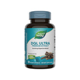 Nature's Way DGL Ultra bottle front view for convenient after-meal use.