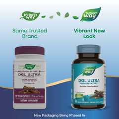 Nature's Way DGL Ultra ingredients label close-up highlighting GutGard licorice extract.