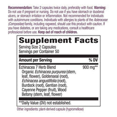 Nature's Way Echinacea Goldenseal label closeup with product details