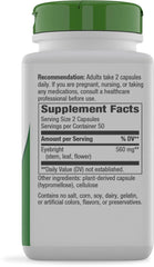 Nature's Way Eyebright capsules pile showing convenient daily use
