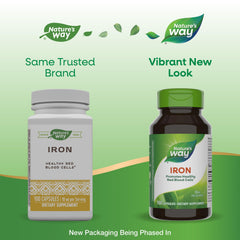 Nature's Way Iron gluten-free label highlights purity