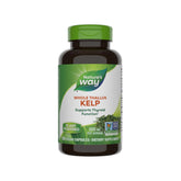 Nature's Way Kelp bottle label shows 600 mg per serving for iodine support.