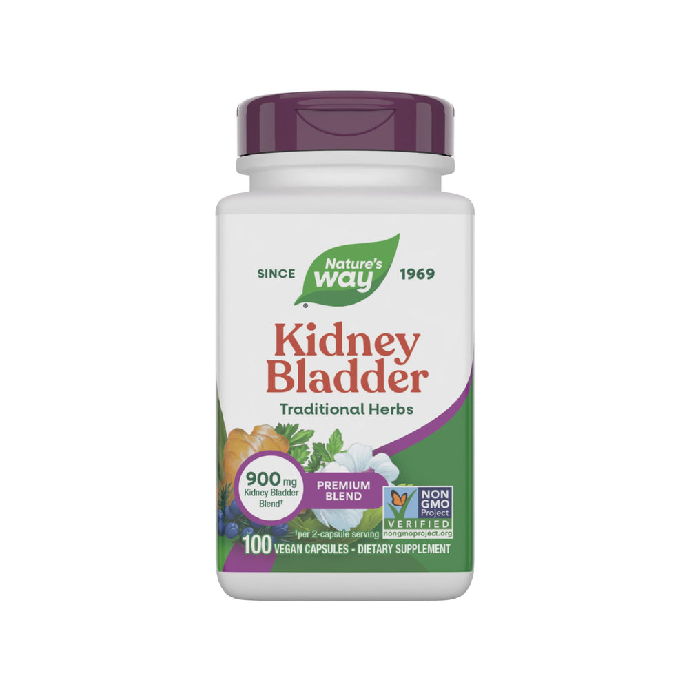 Nature's Way Kidney Bladder bottle front view, easy daily supplement for wellness.