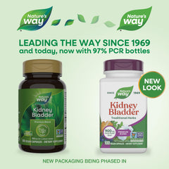 Nature's Way Kidney Bladder bottle side label, details on premium herbal blend.