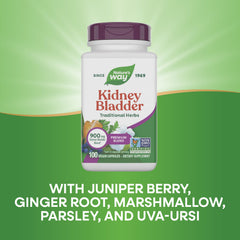Nature's Way Kidney Bladder ginger root illustration highlights traditional herbs.