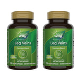 Nature's Way Leg Veins bottle showing vegan, gluten-free capsule formula.