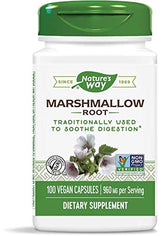 Nature's Way Marshmallow Root bottle label emphasizes potency for daily use