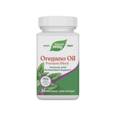 Nature's Way oregano oil bottle shows 75-85% carvacrol for potential immune support.