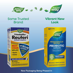 Primadophilus Reuteri packaging label highlights gluten-free formula