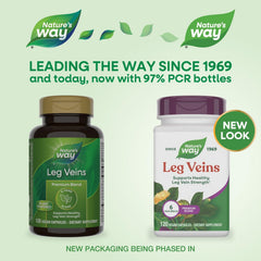 Six-herb blend label on Nature's Way Leg Veins package.