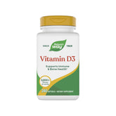 Nature's Way Vitamin D3 Extra Strength softgel bottle on shelf for bone health.