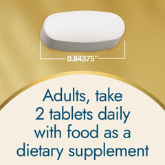 Nature's Wonder tabletas en mano muestran un consumo diario con comida.