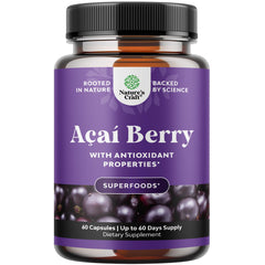 Natures Craft Acai Berry 600 mg bottle for easy daily immune and energy support.