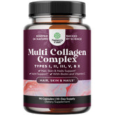 Natures Craft Advanced Multi Collagen Complex bottle signals hair and skin support.
