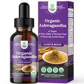 Natures Craft Ashwagandha Liquid Drops bottle highlights pure adaptogen for calm focus