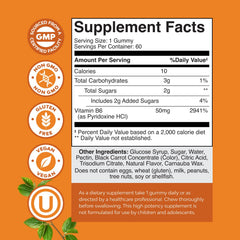 Natures Craft B6 gummies closeup, soft texture and vibrant color signaling vegan, kosher formula