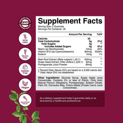 Natures Craft Beet Root Gummies closeup highlighting vibrant beet color
