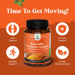 Natures Craft Boswellia Turmeric capsules label shows ingredients and purity for trust