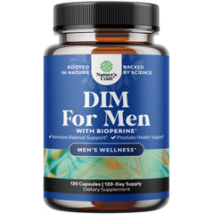Natures Craft DIM bottle front shows the label and capsule count for balanced support.