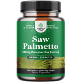 Natures Craft Extra Strength Saw Palmetto bottle promoting urinary support and hair health.