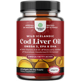 Natures Craft Icelandic cod liver oil softgels bottle captures a premium heart-healthy omega-3 source