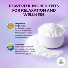 Natures Craft magnesium glycinate powder scoop dissolving in water