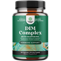 Natures Craft Pure DIM bottle on a clean countertop supports balanced hormones