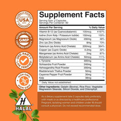 Natures Craft Thyroid Support bottle with label emphasizing reliability.