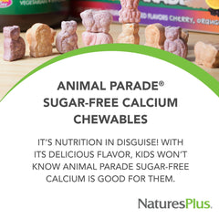 NaturesPlus Animal Parade animal-shaped chewables in a bowl for daily calcium.