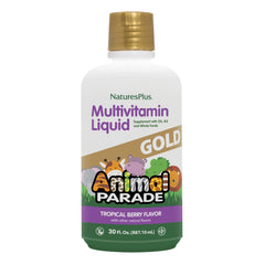 NaturesPlus Animal Parade Gold bottle label for daily kids' nutrition support.