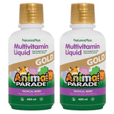 NaturesPlus Animal Parade Gold bottle showing kid-friendly liquid multivitamin for daily nutrition
