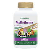 NaturesPlus Animal Parade Gold grape tablets for kids, tasty daily nutrition.