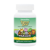 NaturesPlus Animal Parade Tummy Zyme tablets for kids, shown as bite-sized treats that support digestion.