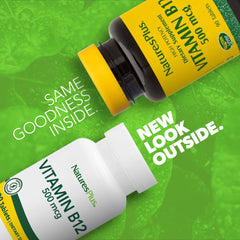 Gluten-free badge visible on NaturesPlus B12 packaging