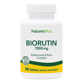 NaturesPlus Biorutin tablets close-up showing the 1000 mg dose for daily use.
