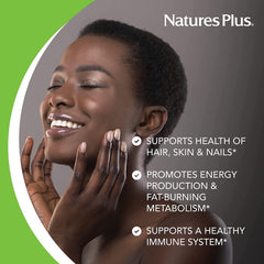 NaturesPlus Biotin packaging transition with old and new designs.