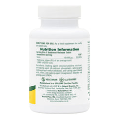 NaturesPlus Biotin label close-up highlighting vegetarian gluten-free formulation.