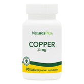 NaturesPlus Copper 3 mg bottle top view for daily energy support.