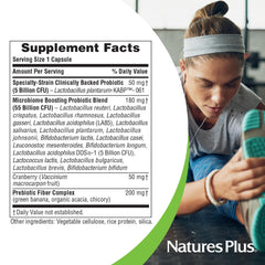 Nature's Plus GI Natural Probiotic Women label showing ingredients and potency