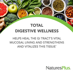 Probiotic capsules from NaturesPlus GI Natural support gut balance.