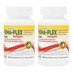 NaturesPlus Hema-Plex Iron softgels bottle front for daily iron support
