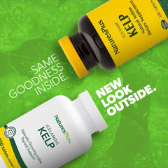 NaturesPlus Icelandic Kelp label close-up highlighting iodine content