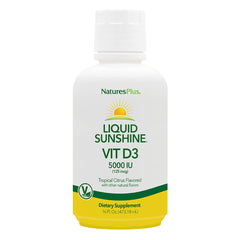 NaturesPlus Liquid Sunshine D3 bottle for easy daily vitamin D intake.