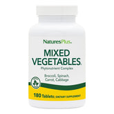 NaturesPlus Mixed Vegetables bottle front showing a 1300 mg daily greens blend