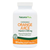 NaturesPlus Orange Juice chewable tablet in bottle front view for immune support.
