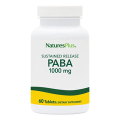 NaturesPlus PABA sustained-release bottle for steady daily support.