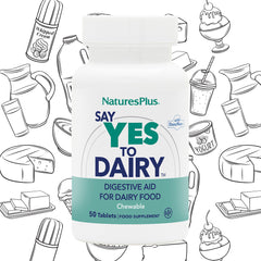 NaturesPlus Say Yes to Dairy French vanilla tablets for easy dairy digestion