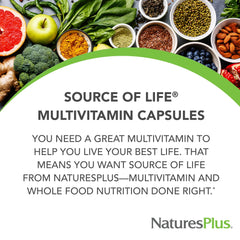 NaturesPlus Source of Life capsules arranged for convenient daily use.