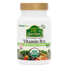 NaturesPlus Source of Life Garden B12 bottle front, vegan energy support.