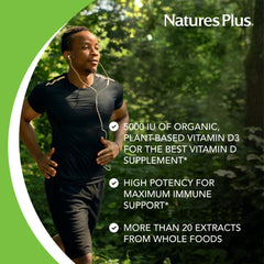 NaturesPlus Source of Life Garden vegan capsules containing 5000 IU D3 for daily use
